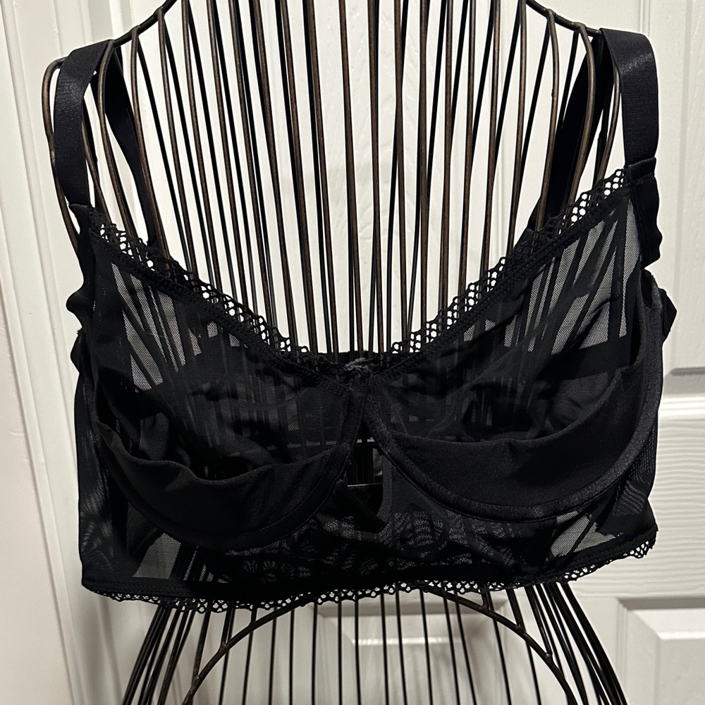 Chic Sheer Black Lace Bra